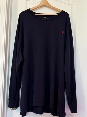 Polo by Ralph Lauren Navy Long-Sleeve Crewneck with Red Pony